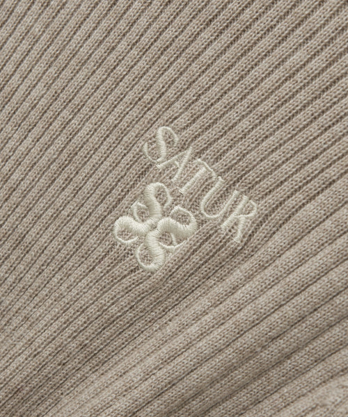 (W) 2-Way High Neck Knit Beige
