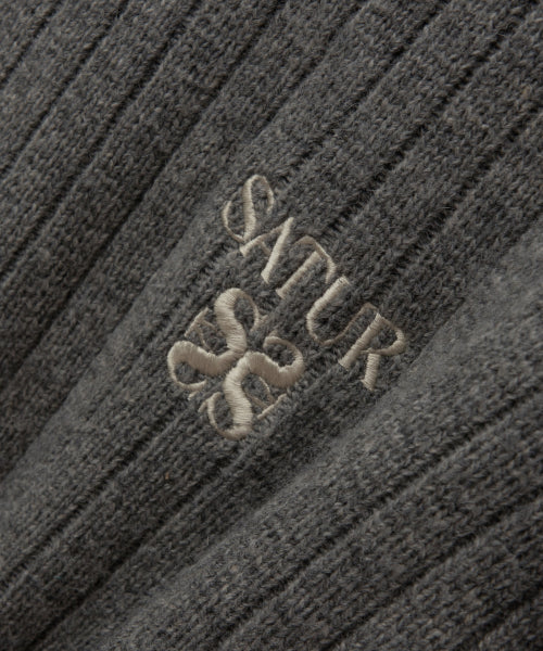 Faro Half Neck Knit Zip-up Melange Gray