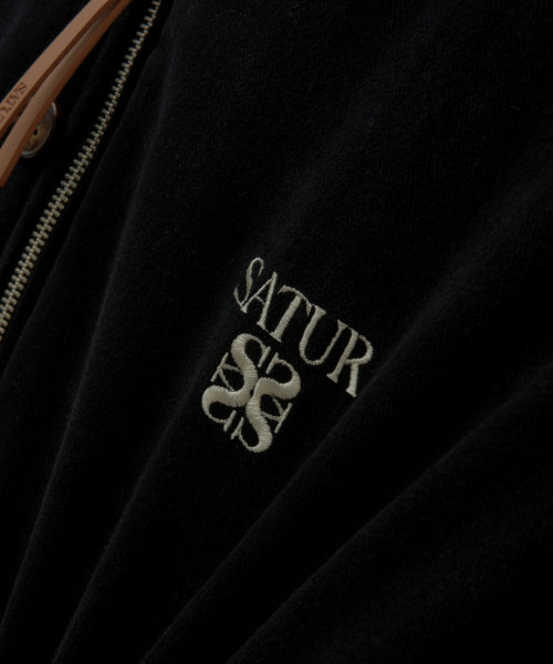 Teo Padded Hooded Zip-Up Black