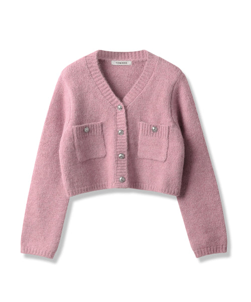 Elodie Pocket Crop Knit Cardigan_5Colors