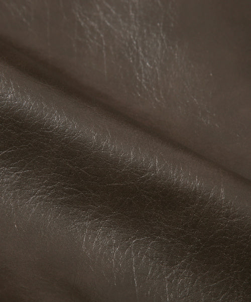 FLEECE COLLAR FLIGHT MA-1 LEATHER JACKET_BROWN