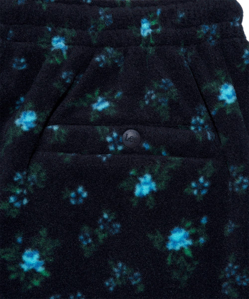 Women's Floral Fleece Pants Navy