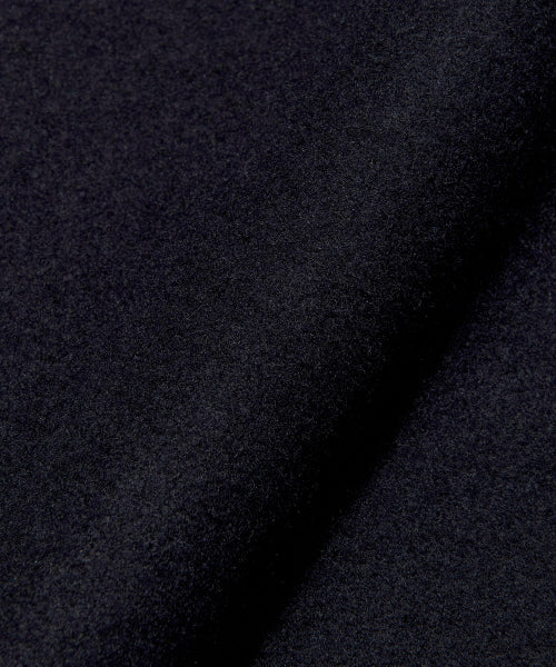 wool blend long duffel coat navy
