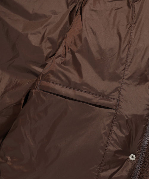 Women's fleece toggle short down brown