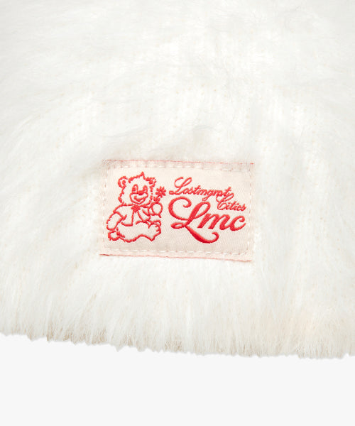 HAIRY UNCUFFED BEANIE white
