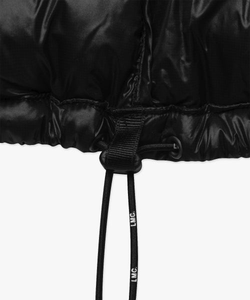OVAL GLOBE LIGHT WEIGHT HOODED DOWN JACKET black