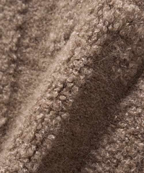 (W) Fleece Crew Neck Knit Beige