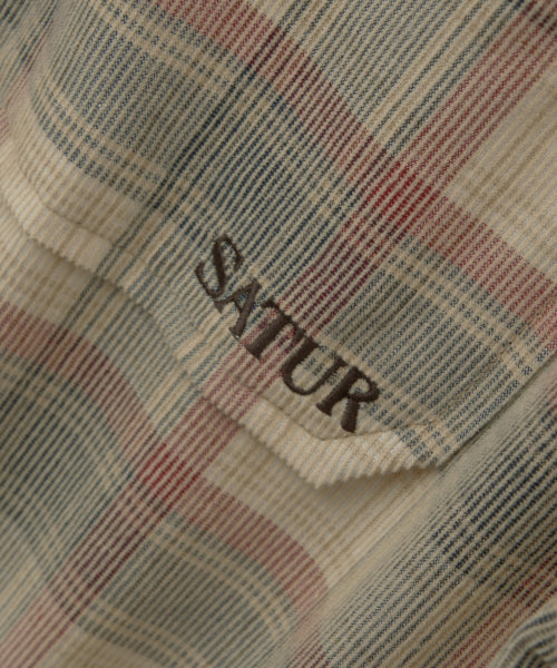 Corduroy Check Shirt Beige