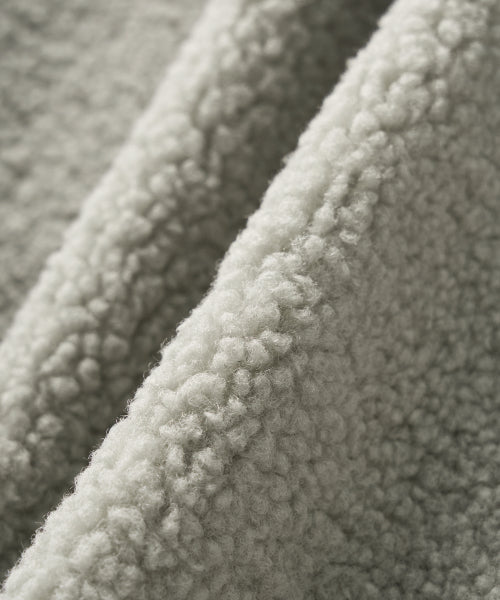 (W) Shearling Fleece Hood Zip-up Khaki