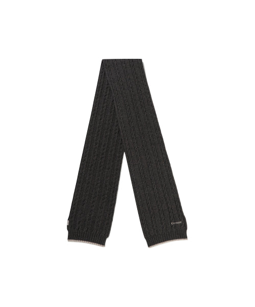 LOGO CABLE LAMBS WOOL MUFFLER