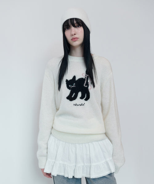 ROLA CAT FRIENDS JACQUARD KNIT IVORY
