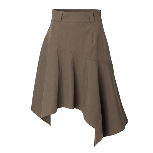 Unbalanced Midi Skirt (brown)