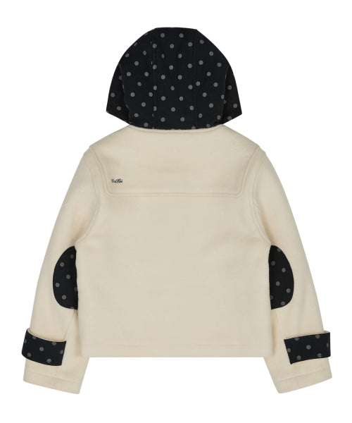 Dot Duffle Crop Coat IVORY