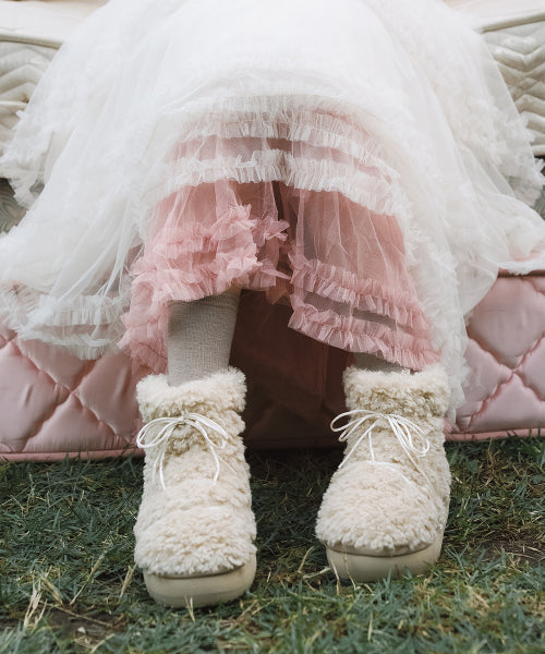 CURLY FUR BOOTS SHORT - 5 colors
