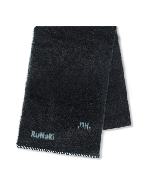 WXAC023 Hirahira Yukimoto Mohair Scarf (BLACK)