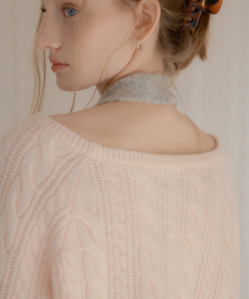Dante Boat Neck Wool Sweater (Pink)