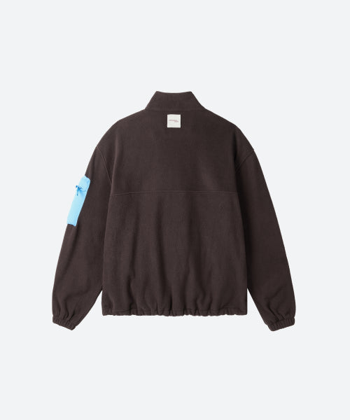 M.C UNISEX, Half Zip-up Fleece / Brown