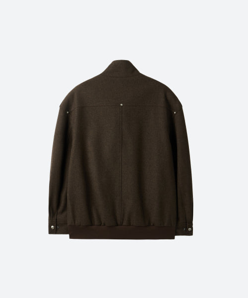 UNISEX, 4 Pocket Oversized Wool Blouson / Brown