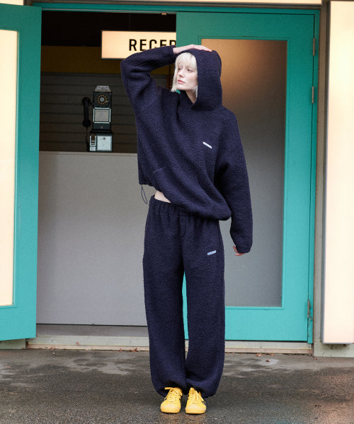 Teddy Wool Hoodie (Navy)