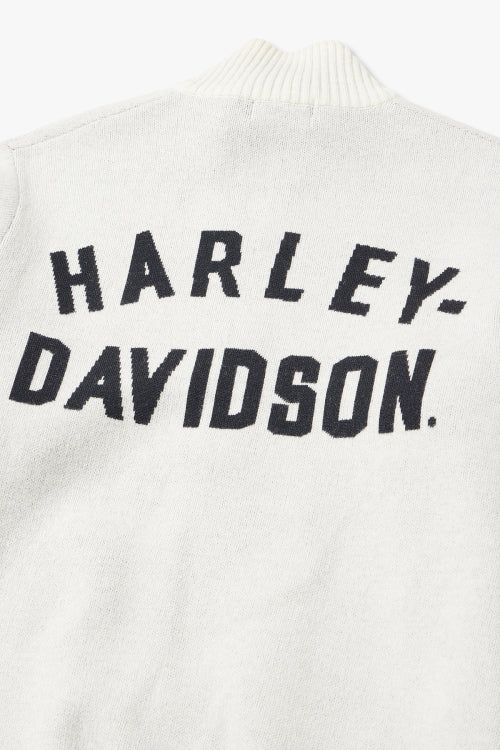 Flat Track Zip-Up Knit Cardigan_Ivory HH15312001