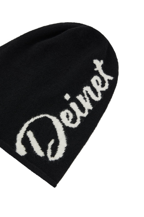 LAMBS WOOL PLAIN BEANIE IN BLACK