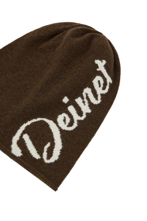 LAMBS WOOL PLAIN BEANIE IN BROWN