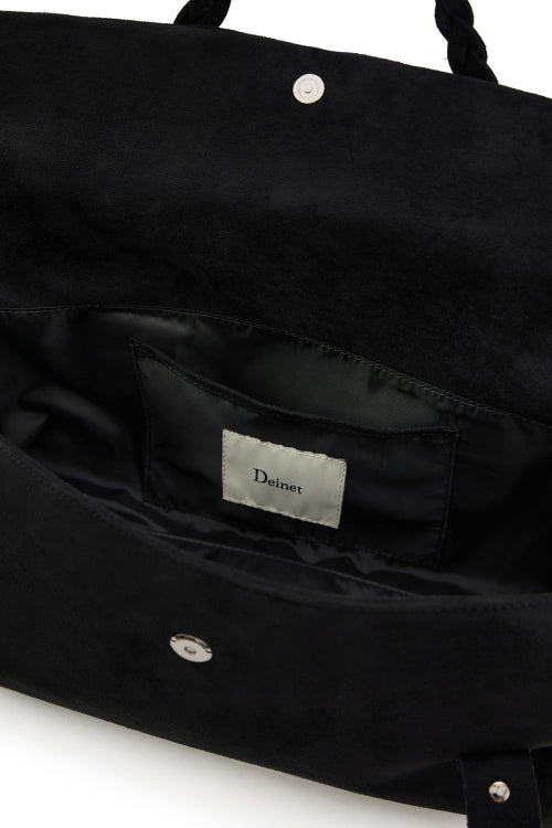 RIBBON-DETAIL SHOULDER BAG IN BLACK