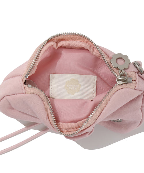 WOMAN CLOVER HEART PADDED RIBBON POUCH
