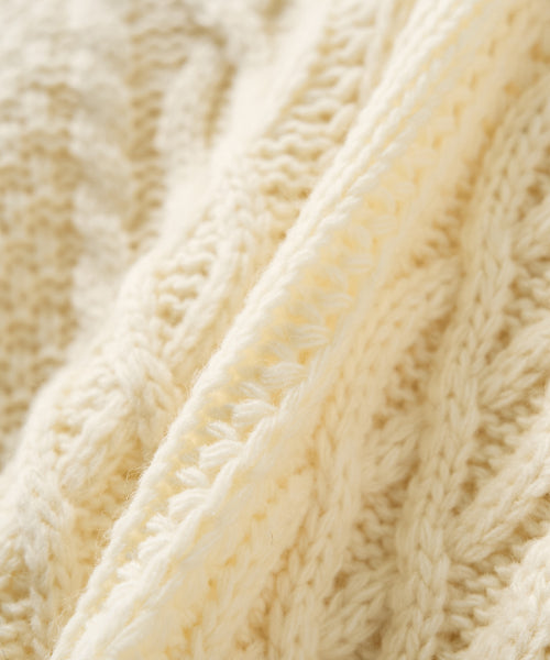(W) Lawton Cowichan Knit Cardigan Cream