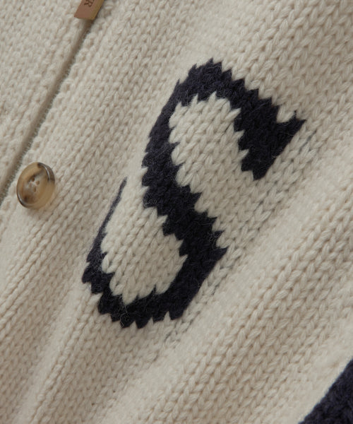 Knit Varsity Jacket Cream
