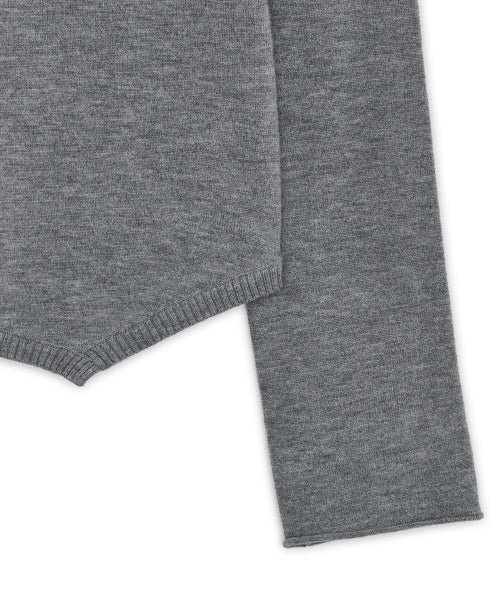 Fallen angel button knit top (Gray)