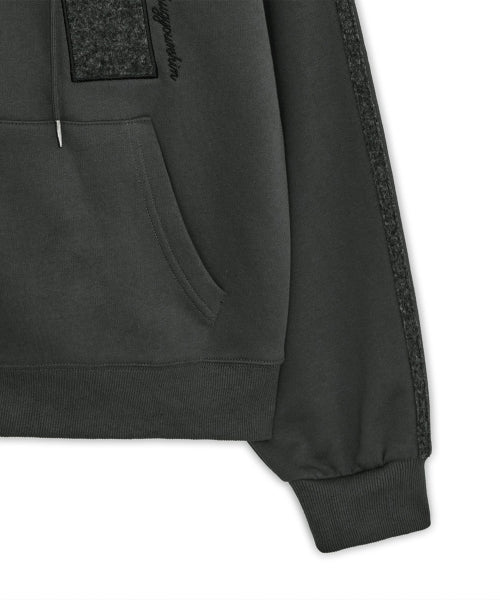 Cross patch hoodie zip-up (Charcoal)