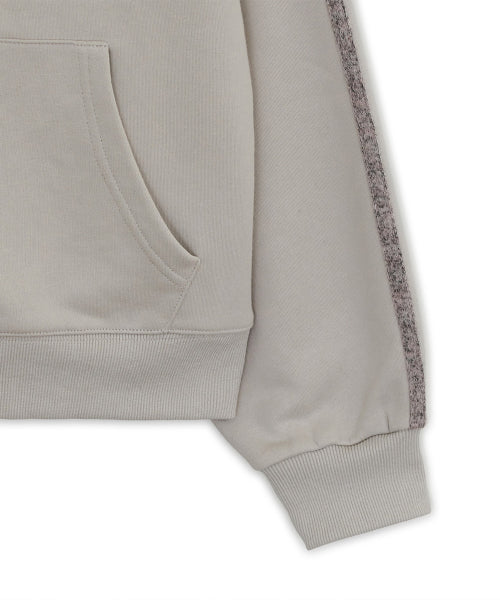Cross patch hoodie zip-up (Oatmeal)