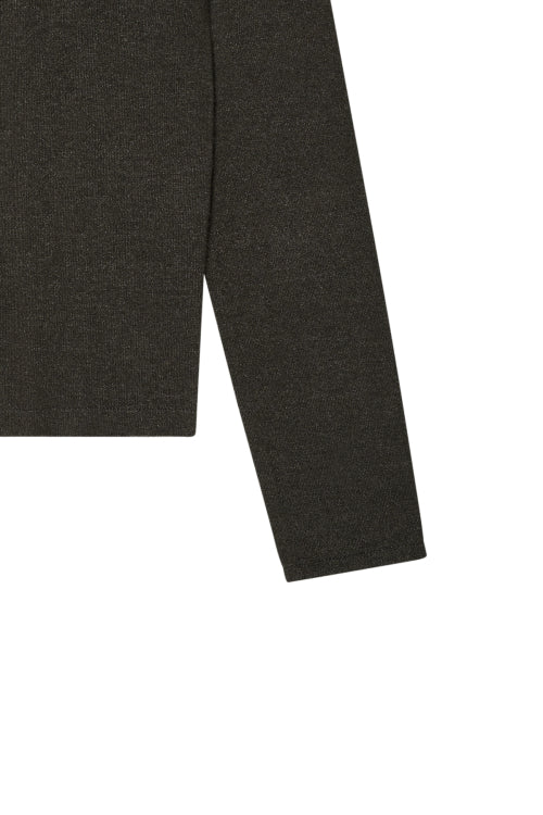 TURTLENECK SLIM KNIT TOP IN CHARCOAL