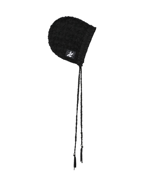 Heart Crocher Bonnet - BLACK