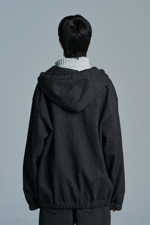INDIGO OVERSIZED DENIM ZIP UP BLACK
