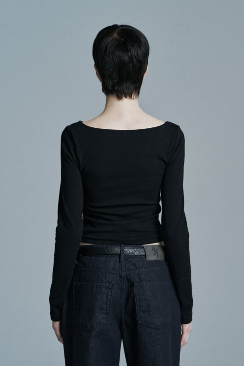 SANDY BOAT NECK LONG SLEEVE BLACK