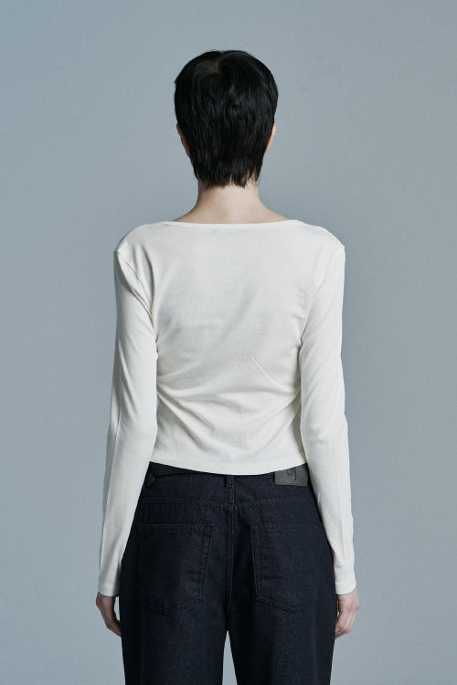 BUTTON LONG SLEEVE CARDIGAN CREAM