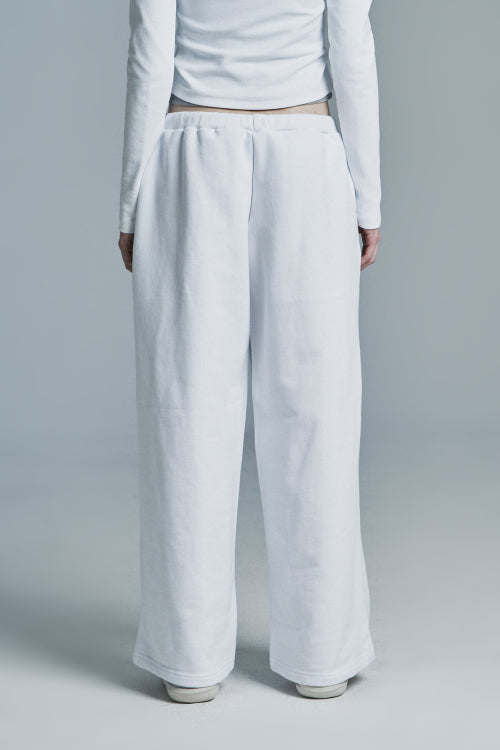 PLUS WIDE SWEATPANTS WHITE