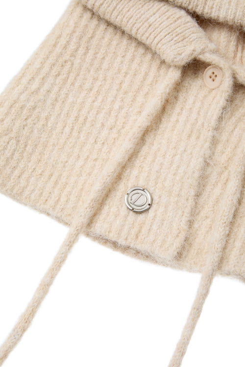 HAIRY WOOL BALACLAVA IN BEIGE