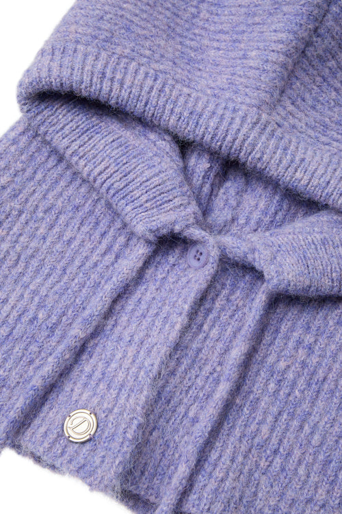 HAIRY WOOL BALACLAVA IN PURPLE