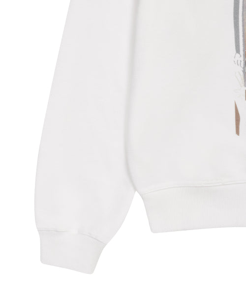 L21 DUSTY HORSE ONE-SHOULDER SWEATSHIRT(WHITE)