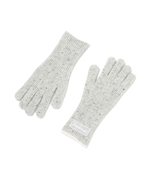 WOMAN CLOVER HEART MELANGE TIP LAMBSWOOL GLOVES