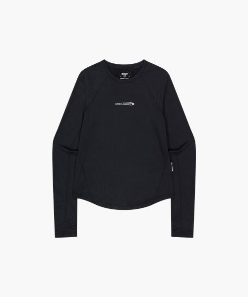 Womens Assist Waffle Performance Long Sleeve Black