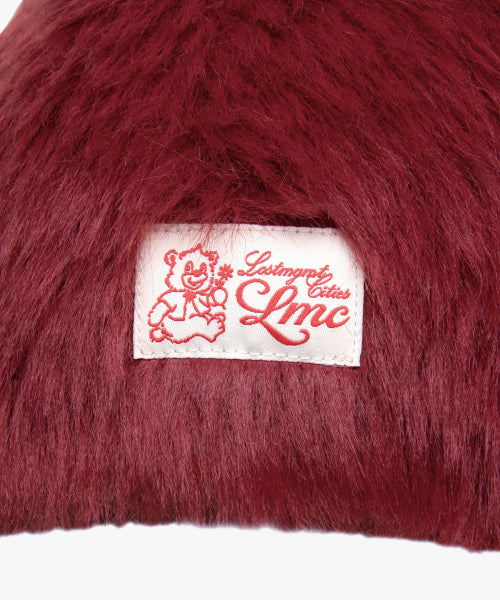 HAIRY UNCUFFED BEANIE burgundy
