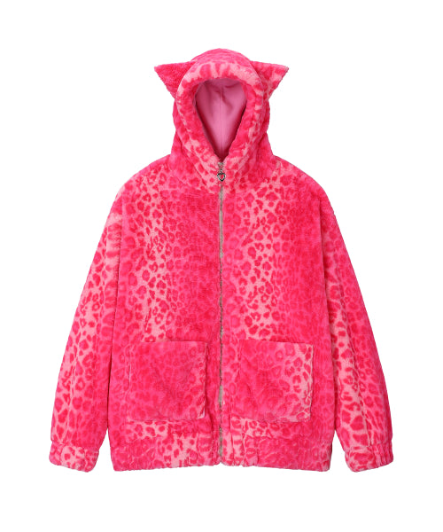Cat Leopard Jacket - Pink