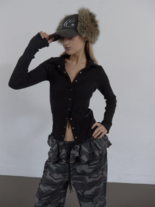 SNAP GOLGI SHIRT / BLACK