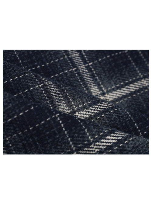 (W) Star rivet checkered wool pants