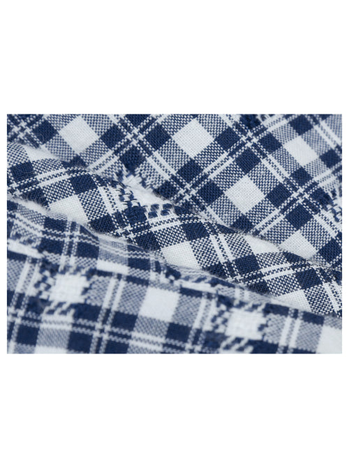 (W) Checked applique cotton pants