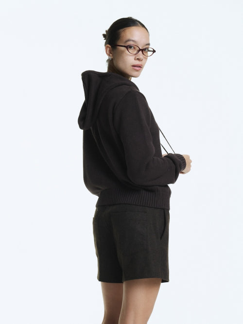 G CLASSIC KNIT ZIP UP (BROWN)